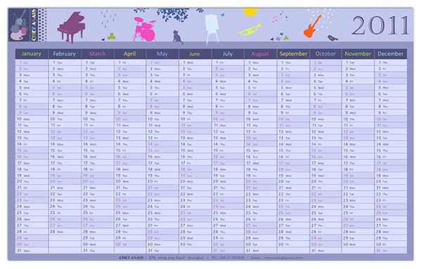 Anaiscalendrier 2011 blog